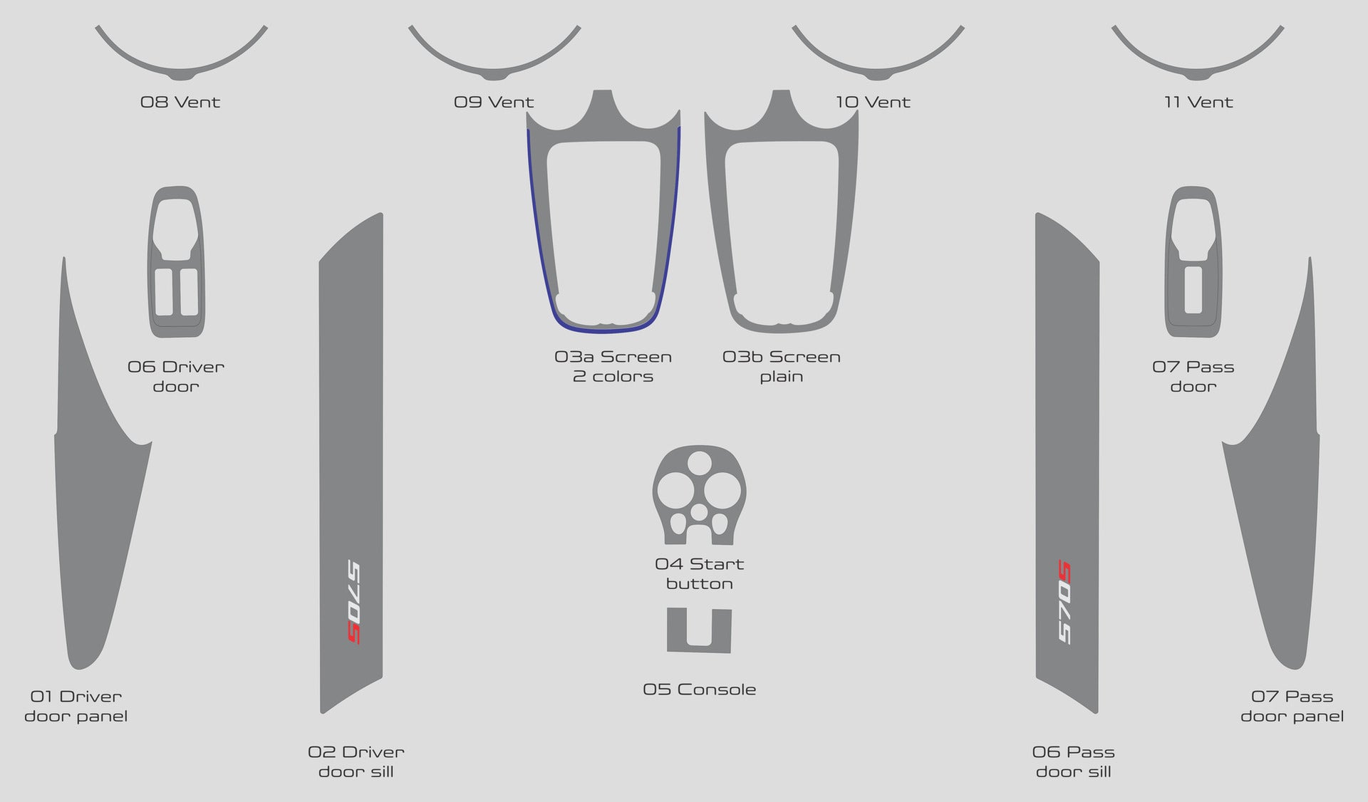 McLaren 570S (Coupe) - 2015-2021 - Dash kit (Full) - #MC5715INF