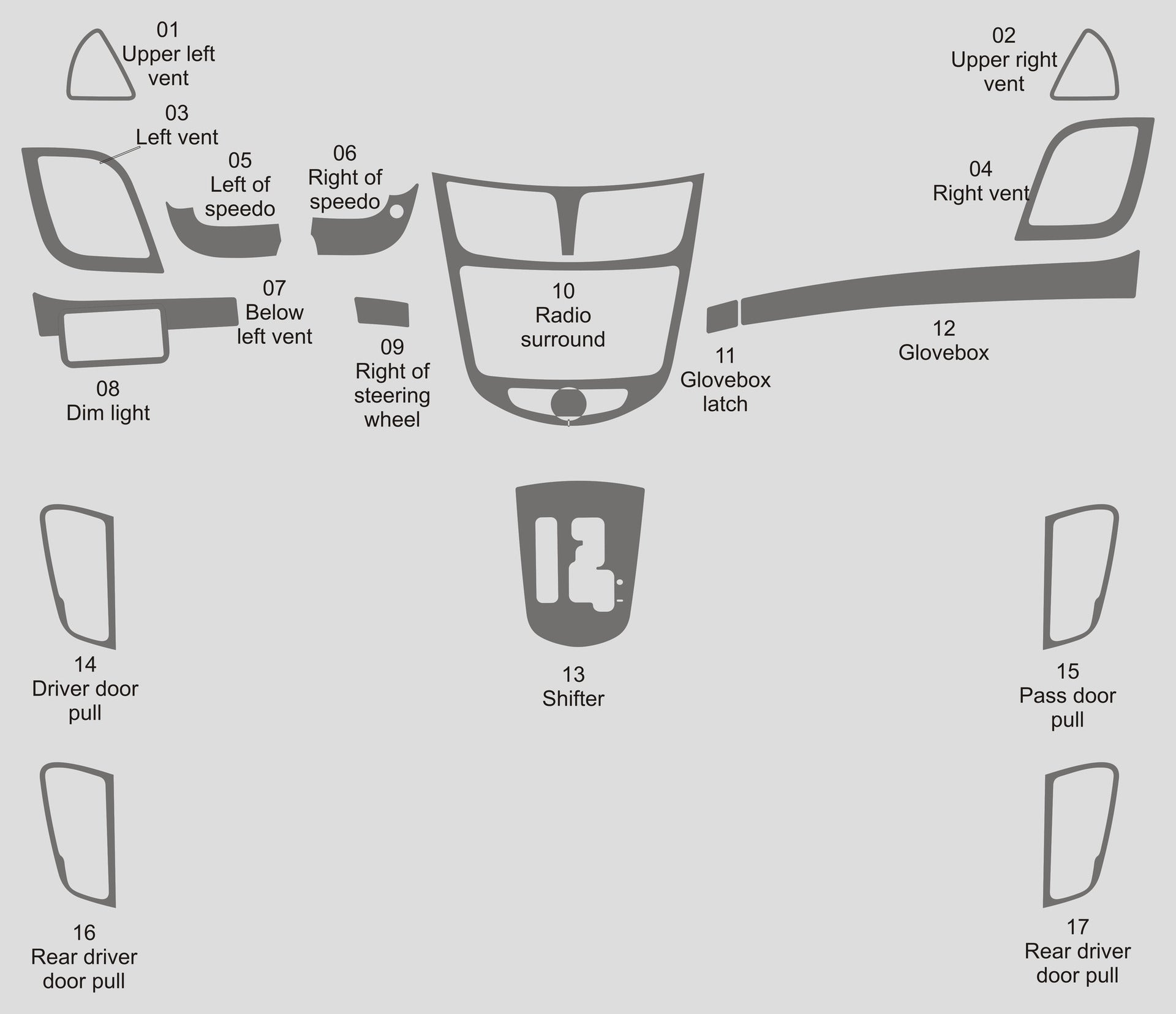 Hyundai Accent (Sedan) - 2011-2017 - Dash kit (Full) - #HYAC12INF ...