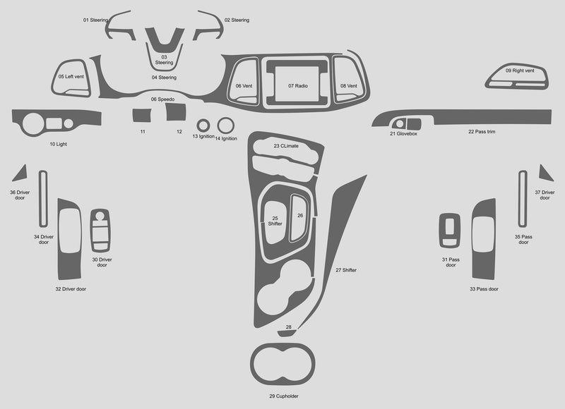 Dodge Challenger (Coupe) | 2015-2023 | Dash kit (Full) | #DOCH15RCF