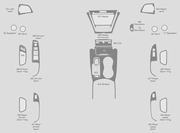 Acura MDX (SUV) | 2014-2015 | Dash kit (Full) | #ACMD14INT