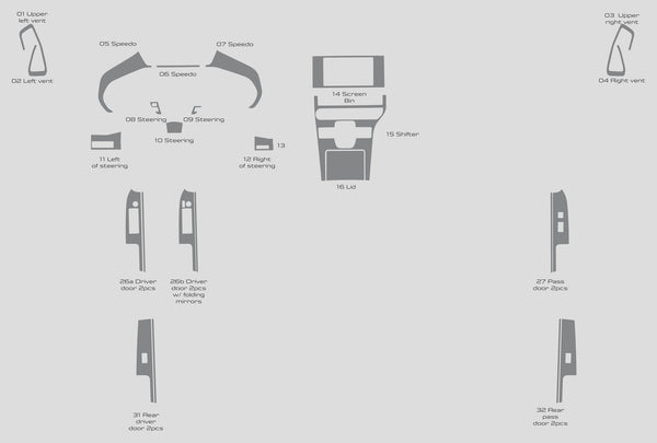 Toyota bZ4X (SUV) | 2023-2024 | Dash kit (Full) | #TOBZ23INT