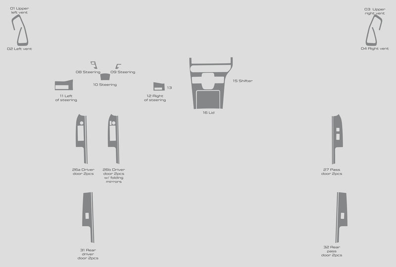 Toyota bZ4X (SUV) | 2023-2024 | Dash kit (Full) | #TOBZ23SGN