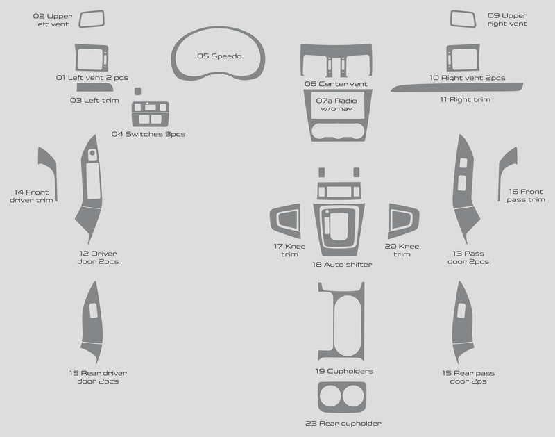 Subaru Forester (SUV) | 2014-2015 | Dash kit (Full) | #SUFO14INF