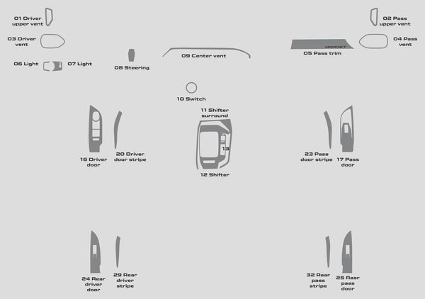 Dodge Hornet (SUV) | 2023-2025 | Dash kit (Full) | #DOHO23INT