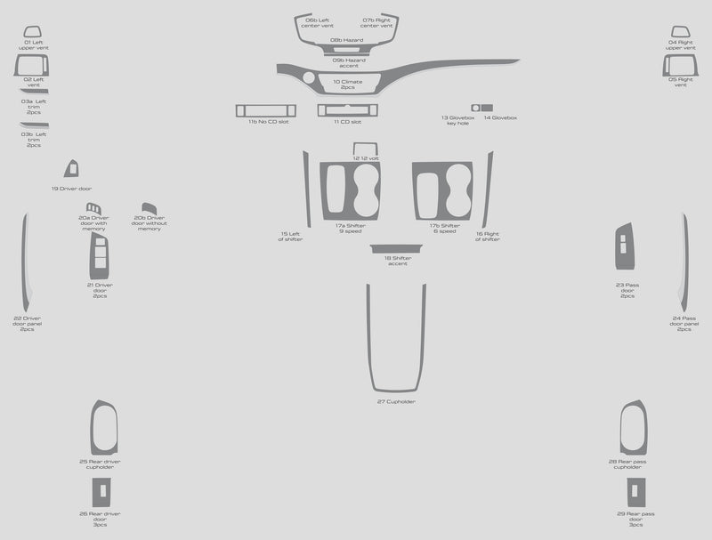 Honda Passport (SUV) | 2019-2022 | Dash kit (Full) | #HOPA19INF