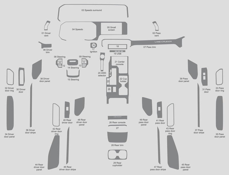 Toyota Land Cruiser (SUV) | 2024-2025 | Dash kit (Full) | #TOLC24INF