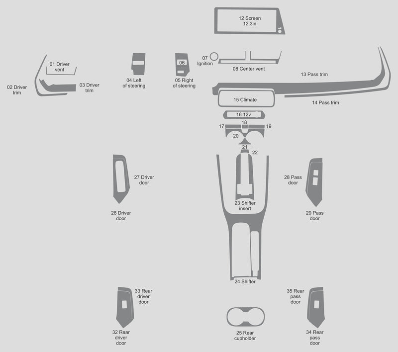 Toyota Prius (Hatchback) | 2023-2025 | Dash kit (Full) | #TOPR23INT