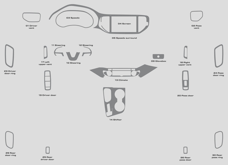 Dodge Durango (SUV) | 2021-2025 | Dash kit (Full) | #DODU21INT