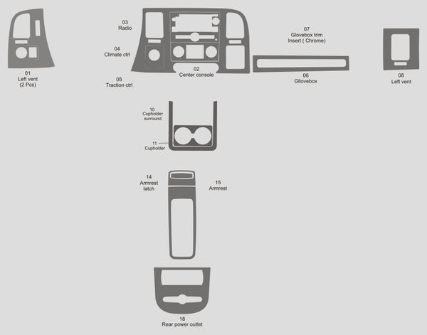 Chevrolet Silverado 2500HD (cabina extendida) | 2007-2013 | Kit de tablero (Firma) | #CHSI07SGN