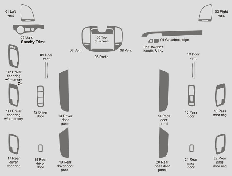 Chrysler 300 (Sedan) | 2011-2014 | Dash kit (Full) | #CR3011INF