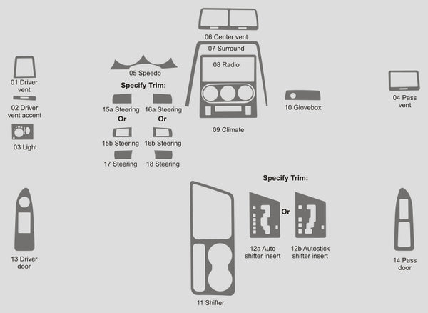 Dodge Challenger (Coupé) | 2008-2010 | Kit de tablero (completo) | #DOCH08INF