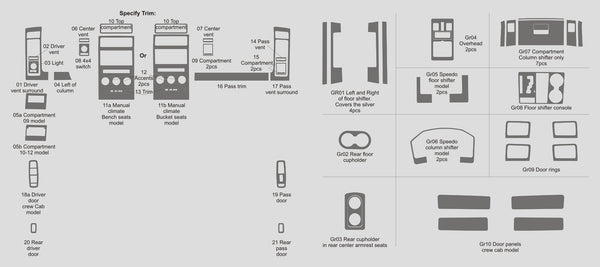 Dodge Ram Pickup 1500 (Crew Cab) | 2009-2012 | Dash kit (Full) | #DORACC09INF