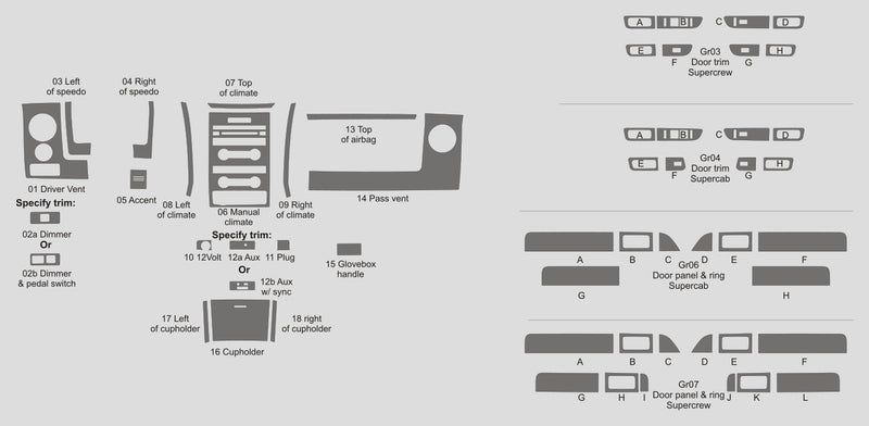 Ford F-150 (SuperCab) | 2009-2012 | Dash kit (Full) | #FOFE09INF