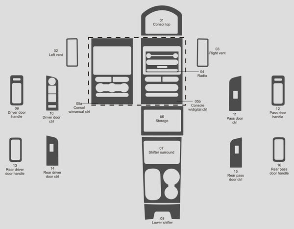 Ford Edge (SUV) | 2007-2010 | Dash kit (Full) | #FOED07INF