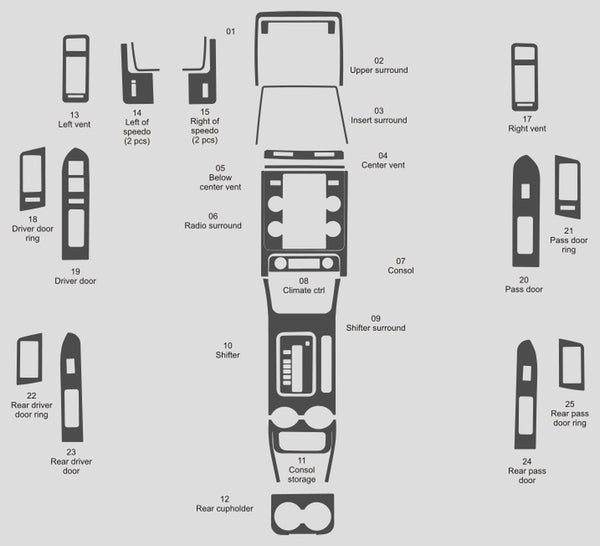 Ford Escape Hybrid (SUV) | 2008-2012 | Dash kit (Full) | #FOES08INF