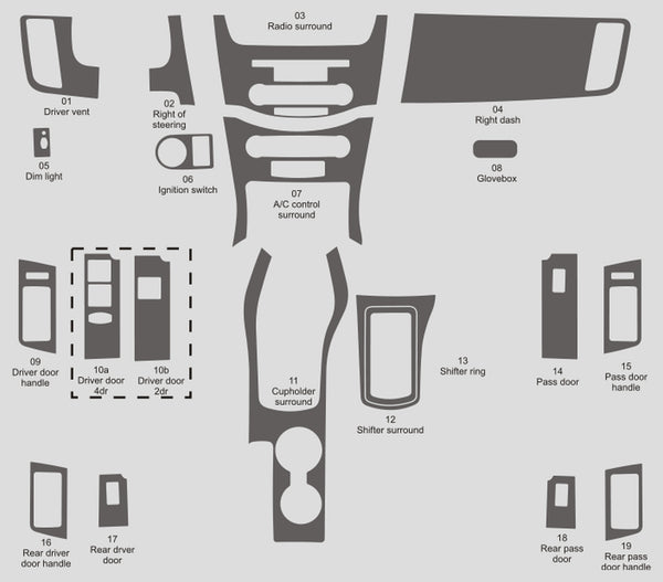 Ford Focus (Coupe) | 2009-2011 | Dash kit (Full) | #FOFO09INF