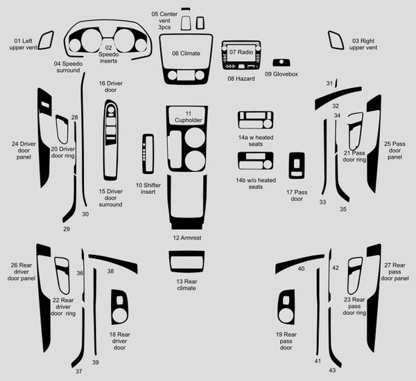 GMC Acadia (SUV) | 2013-2016 | Kit de tablero (completo) | #GMAC13INF