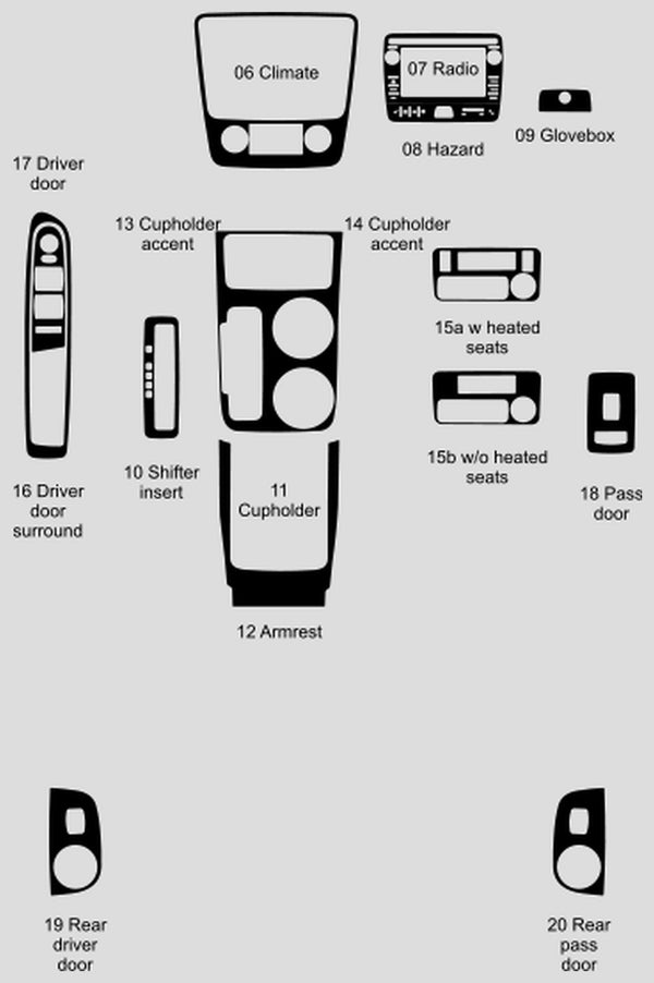 GMC Acadia (SUV) | 2013-2016 | Kit de tablero (Firma) | #GMAC13SGN