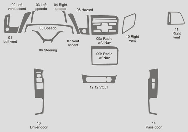 Honda Civic (Coupé) | 2012-2012 | Kit de tablero (Firma) | #HOC212SGN