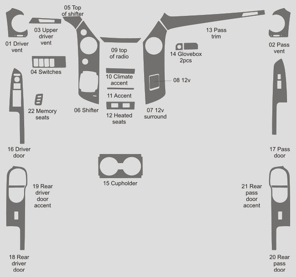 Piloto Honda (SUV) | 2009-2011 | Kit de tablero (completo) | #HOPI09INF