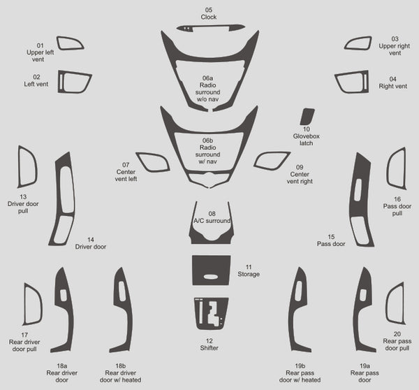 Hyundai Elantra (Sedan) | 2011-2012 | Dash kit (Full) | #HYEL11INF