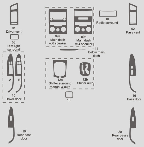 Hyundai Elantra Touring (Hatchback) | 2009-2012 | Kit de tablero (Firma) | #HYET09SGN