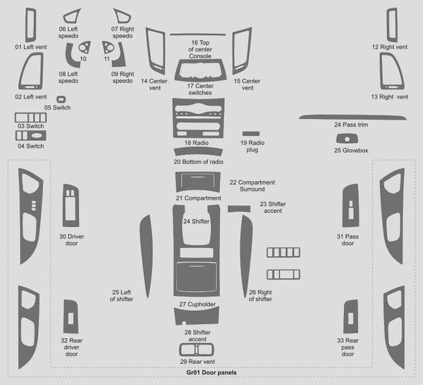 Infiniti FX50 (SUV) | 2009-2013 | Kit de tablero (completo) | #INFX09INF