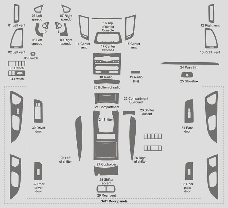 Infiniti FX35 (SUV) | 2009-2013 | Dash kit (Full) | #INFX09INF