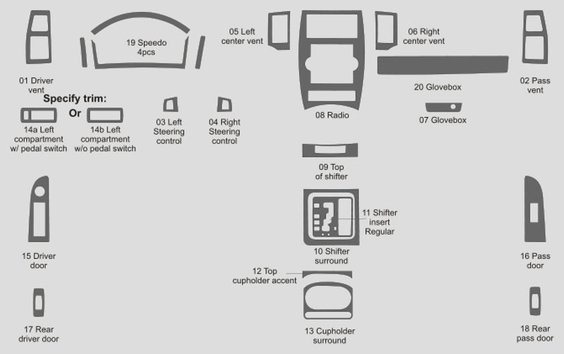 Jeep Grand Cherokee (SUV) | 2008-2010 | Dash kit (Full) | #JEGC08INF