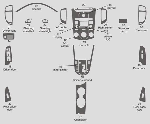 Kia Forte (Sedan) | 2010-2010 | Dash kit (Full) | #KIFO10INF