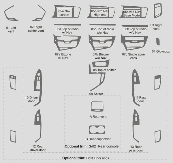 Kia Optima (Sedan) | 2012-2013 | Dash kit (Full) | #KIOP12INF