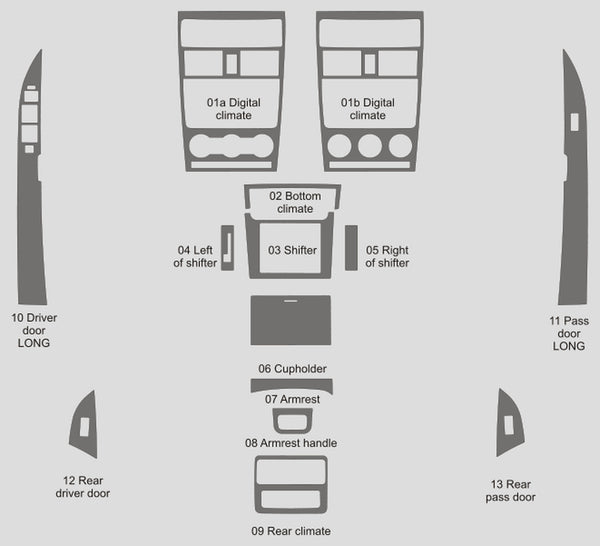 Mazda CX-9 (SUV) | 2010-2015 | Dash kit (Full) | #MAC910INF