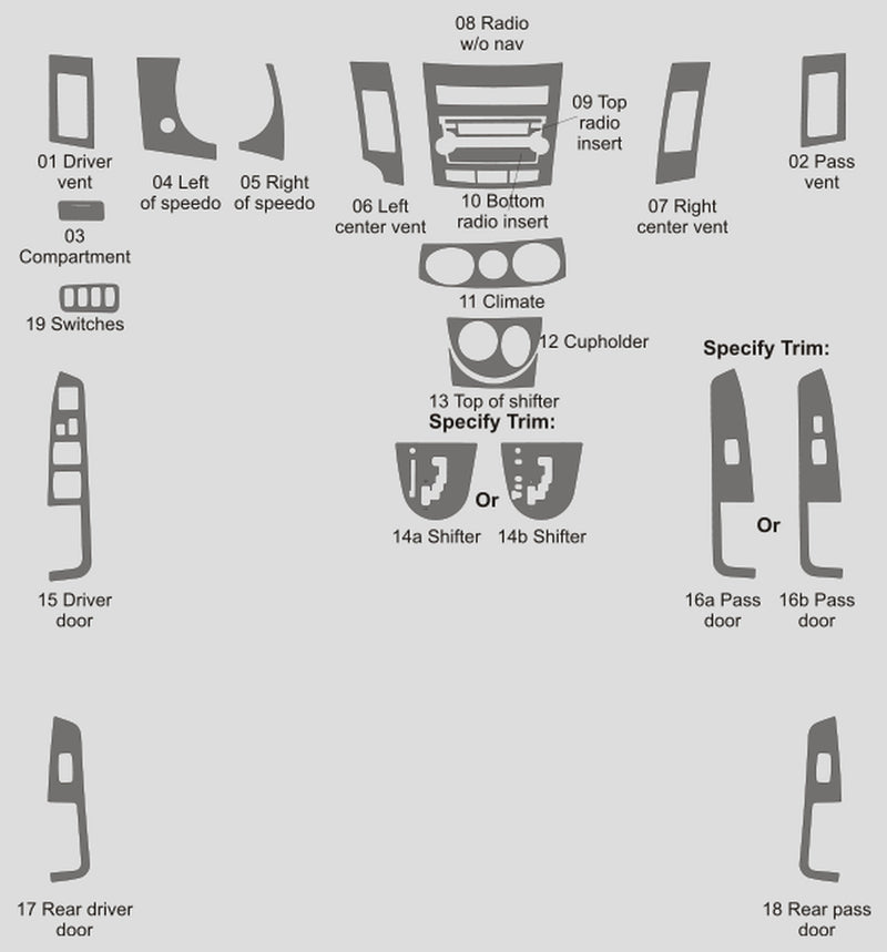 Mitsubishi Outlander (SUV) | 2008-2013 | Dash kit (Full) | #MIOU07INF