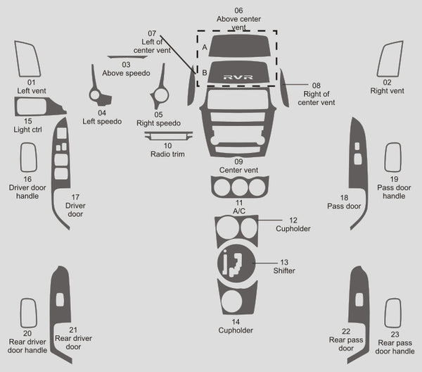 Mitsubishi Outlander Sport (SUV) | 2011-2013 | Dash kit (Full) | #MIRV11INF