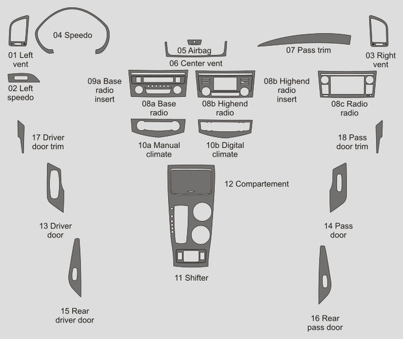 Nissan Altima (Sedan) | 2013-2015 | Dash kit (Signature) | #NIAL13SGN