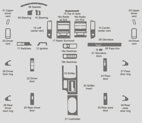 Nissan Frontier (Crew Cab) | 2009-2016 | Dash kit (Full) | #NIFR09INF