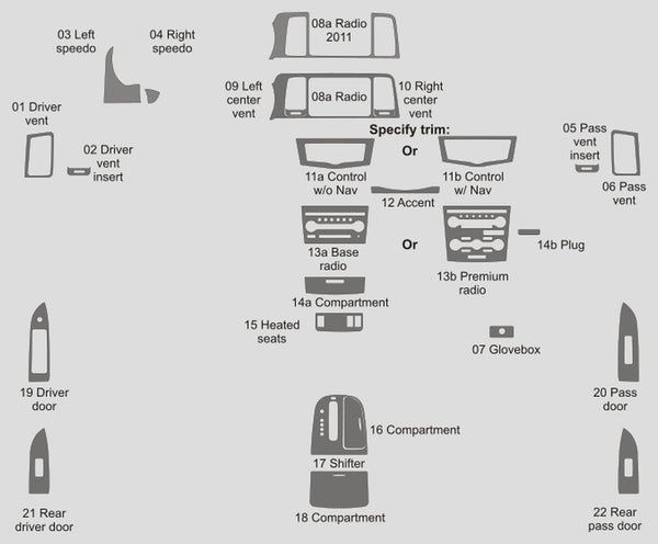 Nissan Murano (SUV) | 2009-2014 | Dash kit (Full) | #NIMU09INF