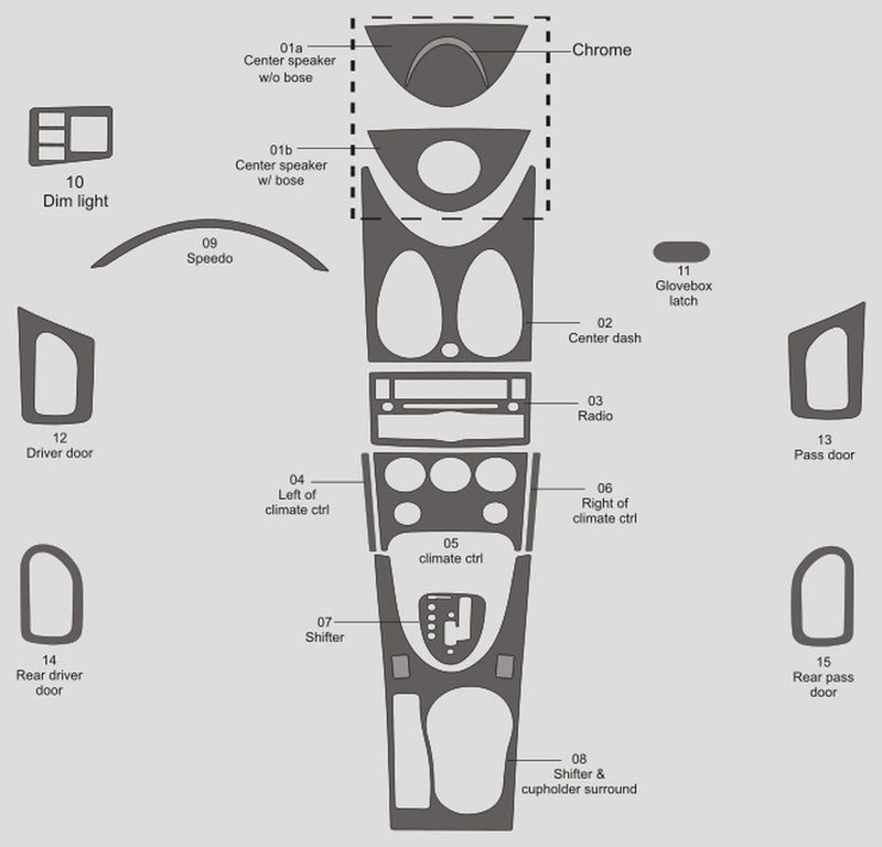 Nissan Rogue (SUV) | 2008-2010 | Dash kit (Full) | #NIRO08INF