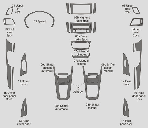 Nissan Sentra (Sedan) | 2013-2015 | Dash kit (Full) | #NISE13INF