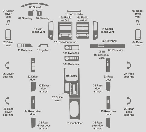 Nissan Xterra (SUV) | 2009-2016 | Dash kit (Full) | #NIXT09INF