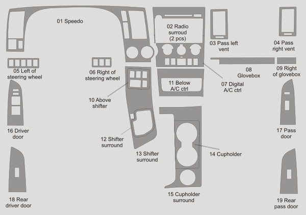 Toyota Sequoia (SUV) | 2008-2014 | Kit de tablero (completo) | #TOSE08INF