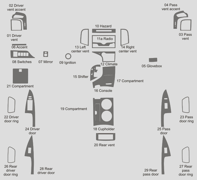 Toyota Venza (vagón) | 2009-2016 | Kit de tablero (completo) | #TOVE09INF