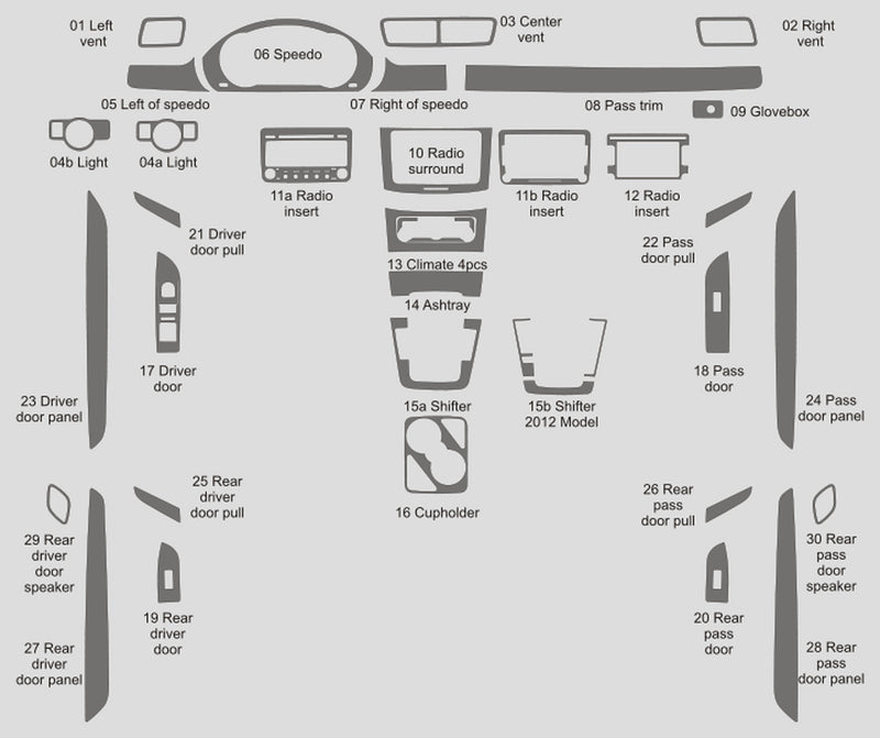 Volkswagen CC (Sedan) | 2011-2016 | Dash kit (Full) | #VOCC11INF