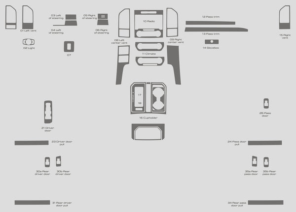 Ford F-150 (SuperCab) | 2015-2017 | Dash kit (Full) | #FOF1U15INF