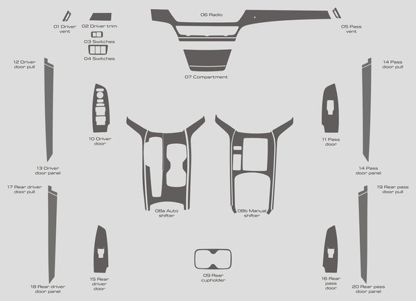 Honda Accord (sedán) | 2018-2022 | Kit de tablero (completo) | #HOAC18INF