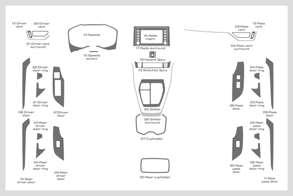 Toyota RAV4 (SUV) | 2019-2024 | Dash kit (Full) | #TORA19INF