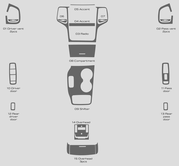 Jeep Grand Cherokee (SUV) | 2014-2015 | Dash kit (Full) | #JEGC14INF