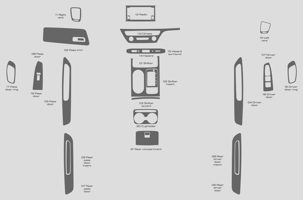 Kia Sedona (Minivan) | 2016-2021 | Dash kit (Full) | #KICA16INF