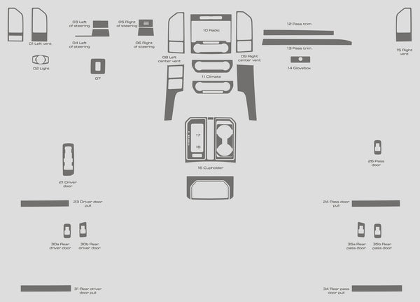 Ford F-150 (Regular Cab) | 2018-2020 | Dash kit (Full) | #FOF1U18INF