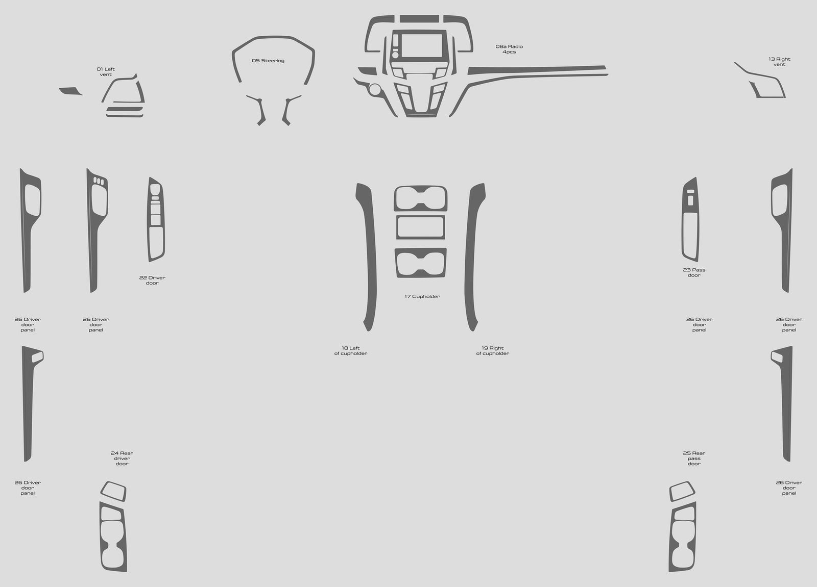 Honda Odyssey (Minivan) - 2018-2026 - Dash kit (Full) - #HOOD18INF